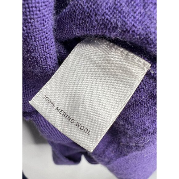 Halogen Cardigan Sweater Womens Medium M 100% Merino Wool Purple - Picture 4 of 7